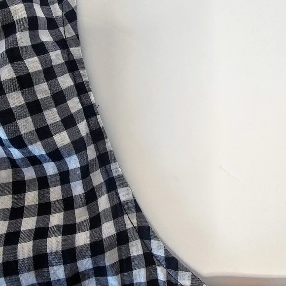 J. CREW GINGHAM ROMPER NAVY/WHITE COTTON DRAWSTRING WAIST SZ XS 3" INSEAM - Picture 8 of 13